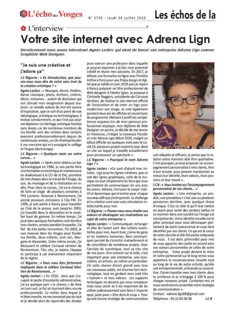 adrena-lign-article-presse-echo-des-vosges-30-juillet-2020